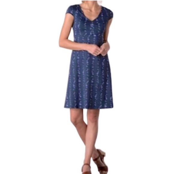 Toad&Co Rosemarie Navy and Light Blue Jersey Knit Dress Size Small EUC - Picture 15 of 16